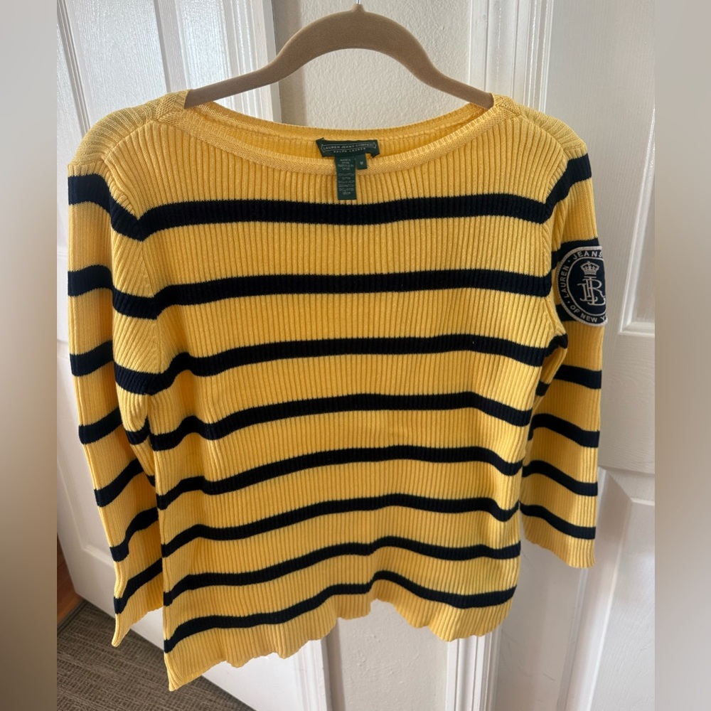 Ralph Lauren Yellow and Black Striped Sweater